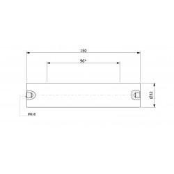 Barre de filtre magnétique (à paroi mince)(étanche) 32 x 150 / 2 x M6in / N52