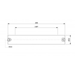 Μαγνητική μπάρα φίλτρου (λεπτού τοιχώματος) (αδιάβροχη) 32 x 200 / 2 x M6in / N52