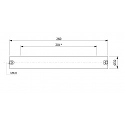 Magnetic filter bar (thin-walled)(waterproof) 32 x 260 / 2 x M6in / N52