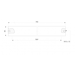 Plate magnet for iron separation (waterproof) 750x120x60 / N52