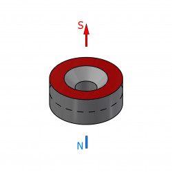 D12 x d7,2/3,6 x 5 / N38 - Neodímium mágnes (NdFeB)