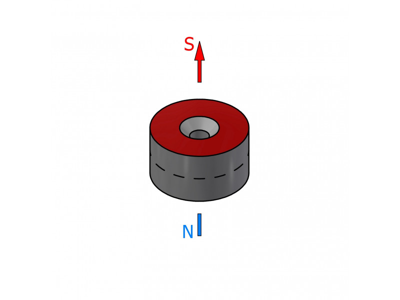 D18 x d7,2/3,6 x 10 / N42 - magnet de neodim (NdFeB)