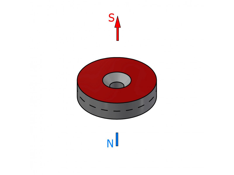 D20 x d7,2/3,6 x 5 / N42 - Aimant en néodyme (NdFeB)