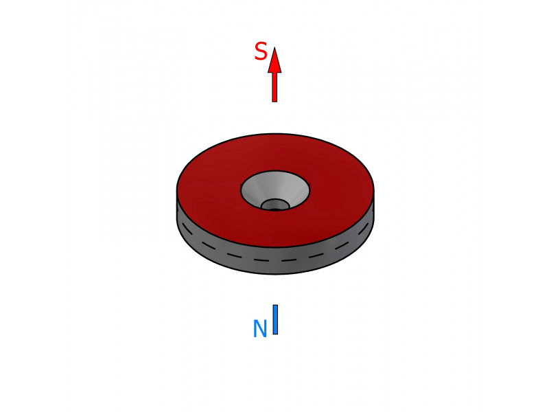D30 x d10,5/4,3 x 5 / N42 - Neodymový magnet (NdFeB)