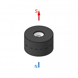 D19,5 x d7,2/3,6 x 11,5 / N42 - Magnete al neodimio (NdFeB) in gomma