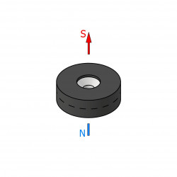 D19,5 x d7,2/3,6 x 6,5 / N42 - Neodymový magnet (NdFeB) v gume