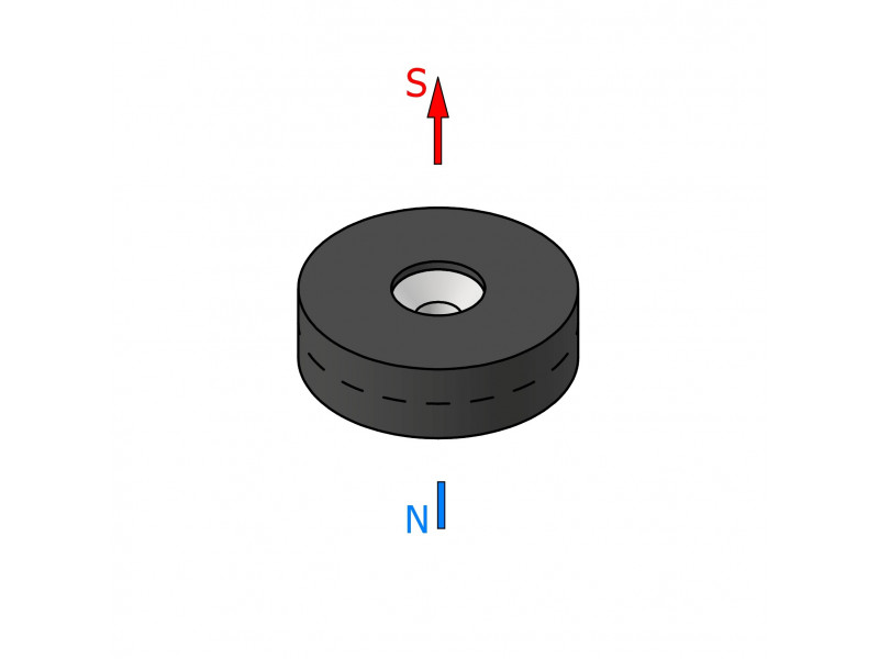 D21,5 x d7,2/3,6 x 6,5 / N42 - Neodymový magnet (NdFeB) v gume
