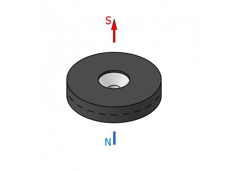 D31,5 x d10,5/4,3 x 6,5 / N42 - Neodímium mágnes (NdFeB) gumiban