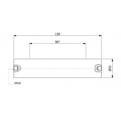 Magneetfilterstaaf (waterdicht) 32 x 150 / 2 x M6in / N52