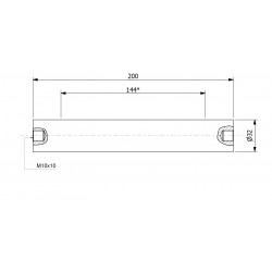 Magnetisk filterstang (vanntett) 32 x 200 / 2 x M10in / N52