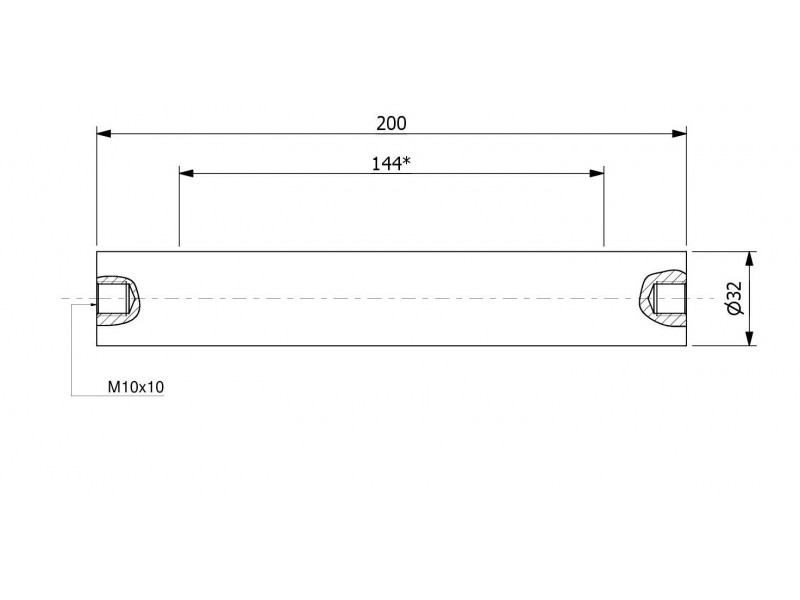 Magnetisk filterstång (vattentät) 32 x 200 / 2 x M10in / N52