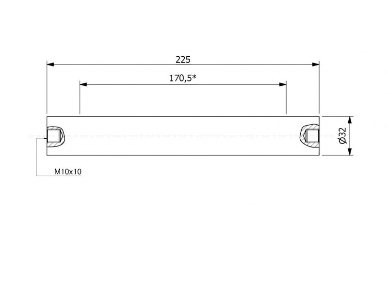 Magneetfilterstaaf (waterdicht) 32 x 225 / 2 x M10in / N52
