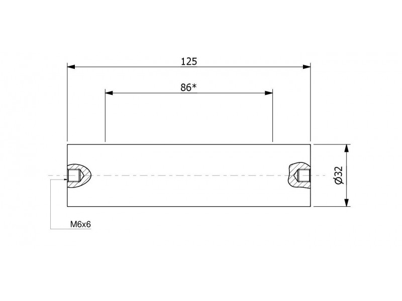Magnetická filtrační tyč (vodotěsná) 32 x 125 / 2 x M6in / N52
