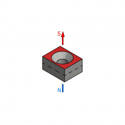 10 X 8 X 5 - D7/d3,5 / N38 - magnet de neodim (NdFeB)