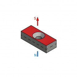 20 X 8 X 5 - D7/d3,5 / N38 - Aimant en néodyme (NdFeB)