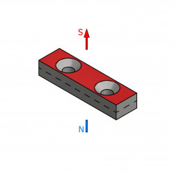 30 X 8 X 5 - D7/d3,5 / N38 - Neodym Magnet (NdFeB)