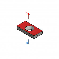 20 X 10 X 3 - D7,2/d3,6 / N38 - Neodüüm magnet (NdFeB)