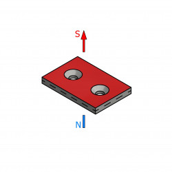 30 X 20 X 3 - D7,2/d3,6 / N38 - Neodymium magnet (NdFeB)