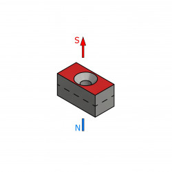 20 X 10 X 10 - D8,8/d4,3 / N38 - Neodymium magneet (NdFeB)