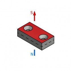40 X 20 X 5 - D7,2/d3,6 / N38 - Neodymmagnet (NdFeB)