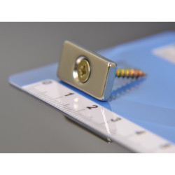 20 X 10 X 3 - D7,2/d3,6 / N38 - Neodym Magnet (NdFeB)
