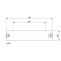 Barra de filtro magnética (pared fina)(impermeable) 32 x 150 / 2 x M6in / N