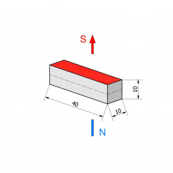 40 x 10 x 10 / N38 - Neodymmagnet (NdFeB)