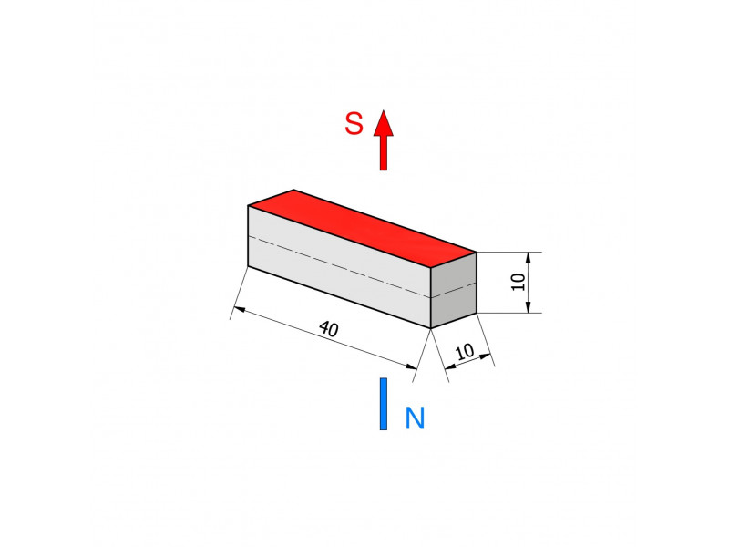 40 x 10 x 10 / N38 - Neodymmagnet (NdFeB)