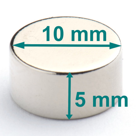 D10 x 5 / N38 - Neodymium magnet (NdFeB)