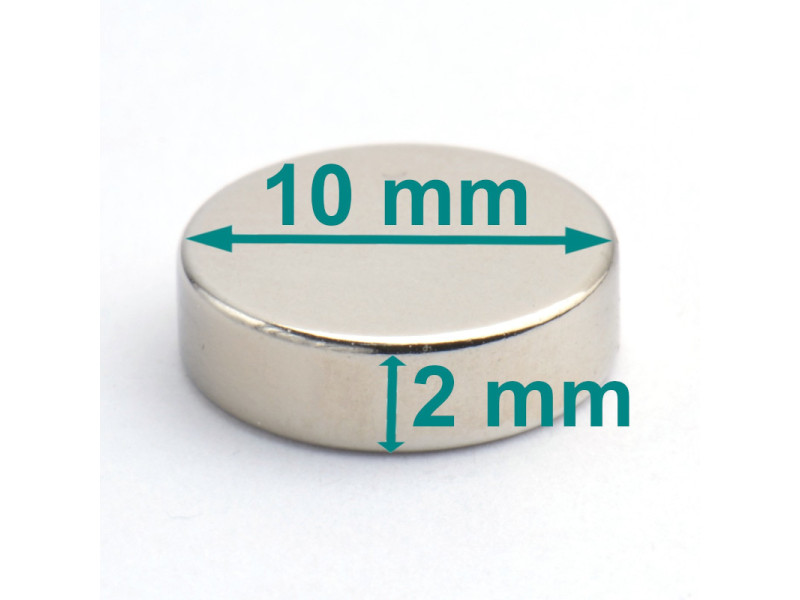 liten skivemagnet D10x2 neodymium