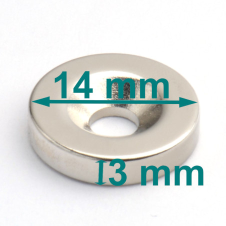 D14 x d8/4 x 3 / N35 - Neodymium magnet (NdFeB)