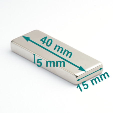 40 x 15 x 5 / N38 - Neodymium magnet (NdFeB)