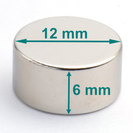 D12 x 6 / N38 - Neodymium magnet (NdFeB)