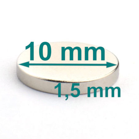 D10 x 1,5 / N38 - Neodymmagnet (NdFeB)