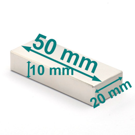 50 x 20 x 10 / N35H - Neodym Magnet (NdFeB)