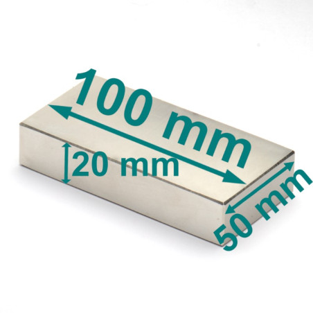 100 x 50 x 20 / N38 - Neodym Magnet (NdFeB)