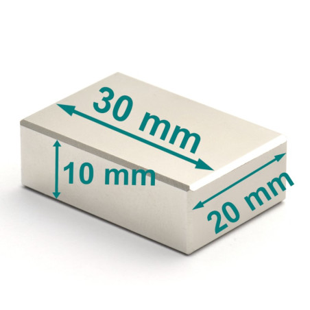 30 x 20 x 10 / N38 - Neodymium magnet (NdFeB)