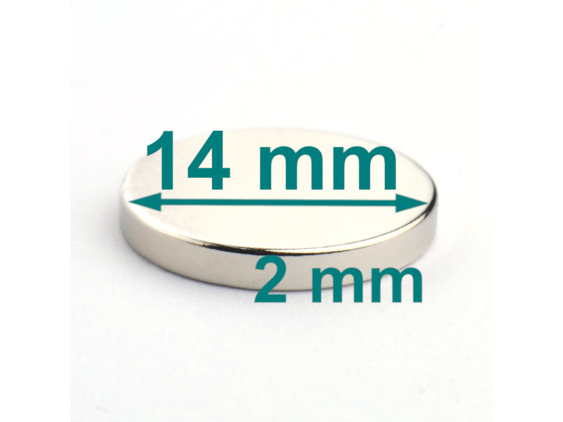 ploščati neodimov disk magnet D14x2