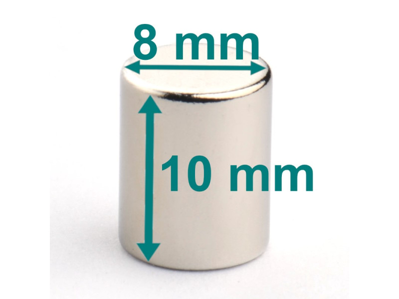 D8x10 neodymium magnet rod