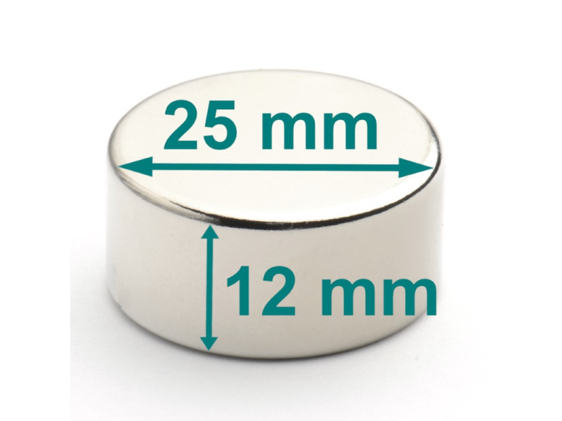 D25x12 N38 neodymmagnet på skive
