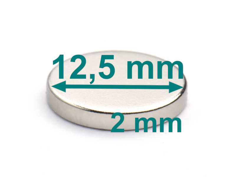 flat neodymium disc magnet D12,5x2mm