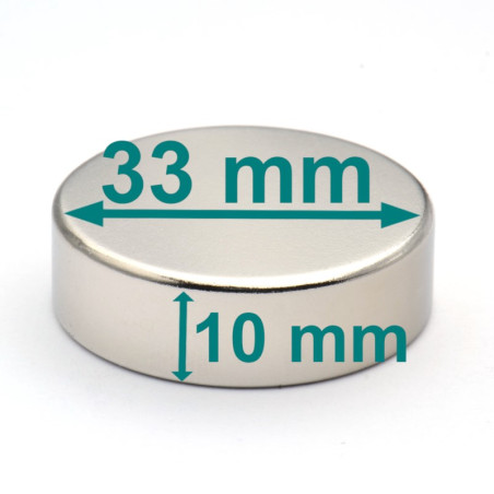 D33 x 10 / N42 - Neodyymimagneetti (NdFeB)