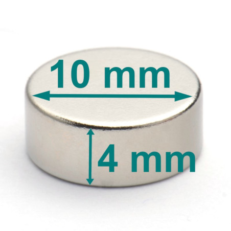 D10 x 4 / N38 - Magnete al neodimio (NdFeB)
