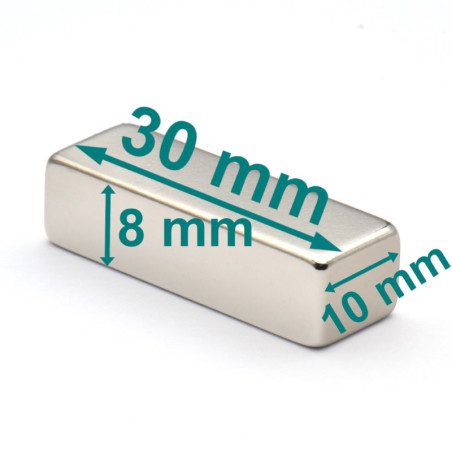 30 x 10 x 8 / N40H - Neodym Magnet (NdFeB)