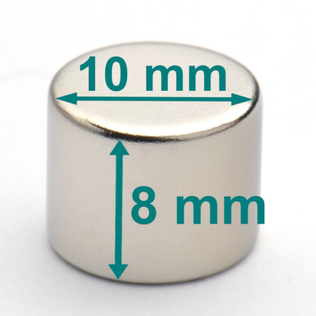 D10 x 8 / N42 - magnet de neodim (NdFeB)