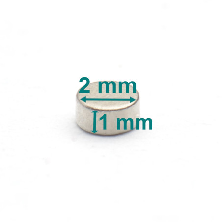 D2 x 1 / N38 - Neodym Magnet (NdFeB)