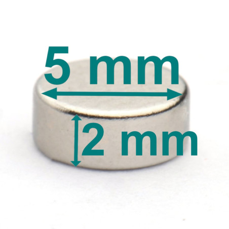D5 x 2 / N38 - Neodymový magnet (NdFeB)