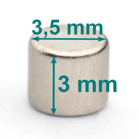 D3,5 x 3 / N38 - Neodymový magnet (NdFeB)