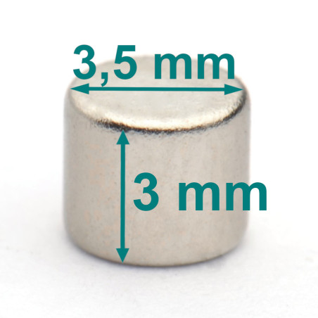 D3,5 x 3 / N38 - Neodym Magnet (NdFeB)