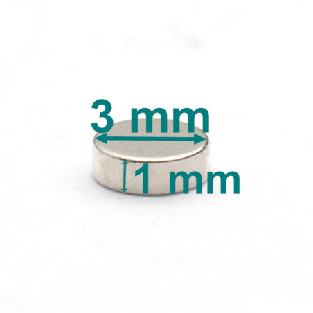 D3 x 1 / N38 - Neodyymimagneetti (NdFeB)